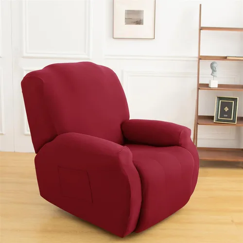 Miniatura 10 de LazyBoy - Funda para sillón reclinable, color liso, 4 piezas, fundas protectoras de muebles para sillón reclinable con bolsillo, funda para sofá