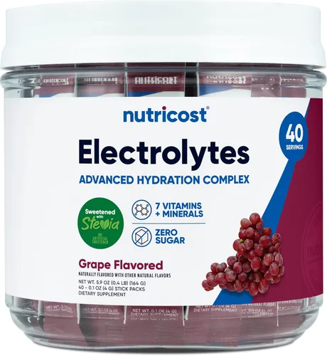 Miniatura 6 de Nutricost Complejo de electrolitos, sabor a frambuesa azul, 40 paquetes de varillas - Complejo de hidratación avanzada