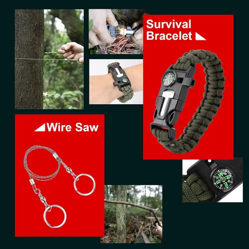 Miniatura 5 de Regalos para hombres, mujeres, papás, kits de supervivencia navideños PIXATO, equipo de supervivencia y equipamiento 116 en 1, kit de emergencia