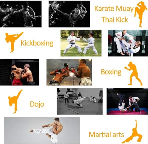 Miniatura 7 de Valleycomfy - Manoplas de boxeo curvadas de piel sintética para entrenamiento Rojo