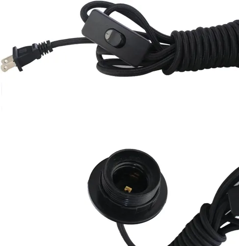 Miniatura 7 de FadimiKoo Kit de luz colgante, kit de lámpara E26/E27, kit de cable de luz colgante Edison vintage con interruptor de encendido/apagado