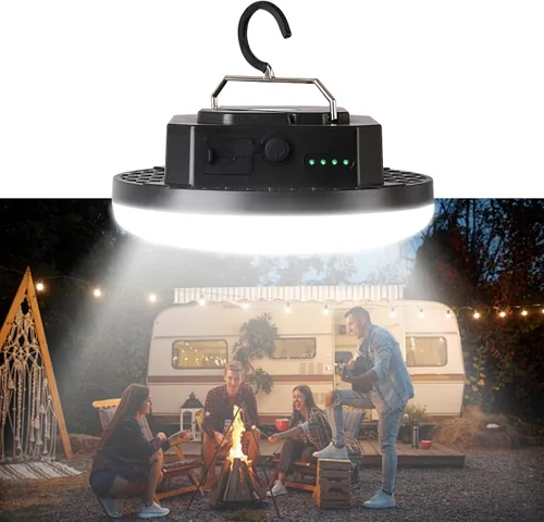 Miniatura 9 de Linternas de camping LED transparentes portátiles recargables, luz impermeable para exteriores con 5000 lm, linternas colgantes súper brillantes