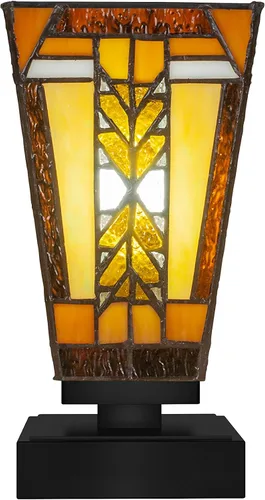 Miniatura 7 de Toltec Lighting Luna Accent - Lámpara de mesa, acabado grafito, cristal cuadrado de burbujas ahumadas de 3.5 pulgadas