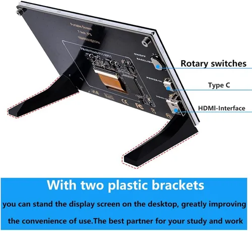 Miniatura 3 de GeeekPi Monitor de 7 Pulgadas para Raspberry Pi, Pantalla LCD IPS de 1024x600, Monitor Portátil HDMI para Pi 5/4B/3B+/3B, Win11/10/8/7, Sin