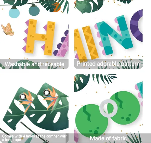 Miniatura 3 de INNORU Cartel de fondo grande de Hatching Soon, cartel de bienvenida para fiesta de dinosaurio de bebé, cartel de jardín de dinosaurio de primer