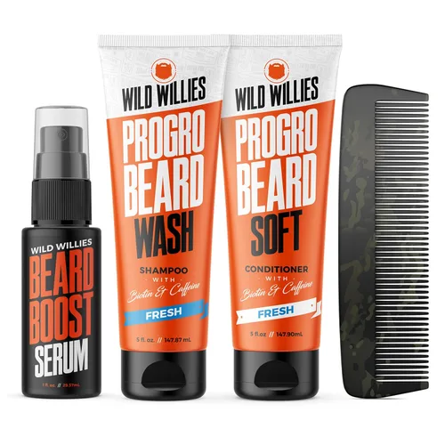 Miniatura 11 de Wild Willies Champú para barba con biotina y cafeína – Nutre y fortalece – Lavado facial hidratante anticaspa para hombres de todo tipo de barba