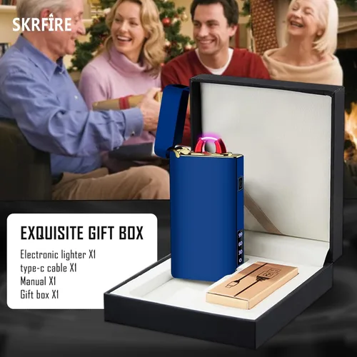 Miniatura 6 de SKRFIRE Encendedor USB resistente al viento – Arco eléctrico de alta potencia, encendedor de plasma recargable con linterna multimodo y pantalla