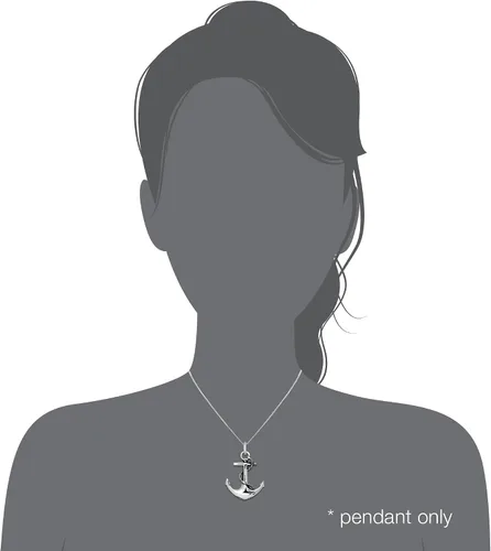 Miniatura 2 de WithLoveSilver - Colgante de plata de ley 925, diseño de ancla