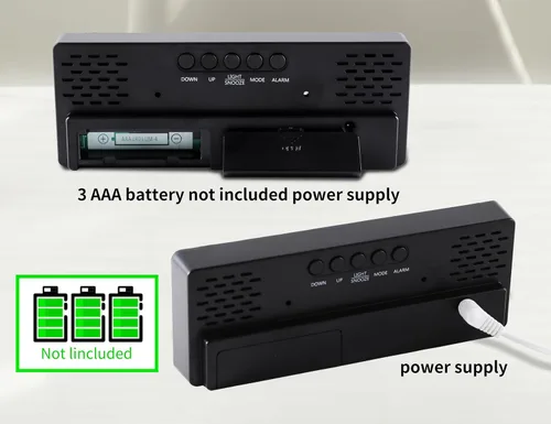 Miniatura 2 de Reloj Despertador Digital para Dormitorio, Relojes Electrónicos LED con Superficie de Espejo, Brillo Ajustable, Modo Snooze, Control de Voz