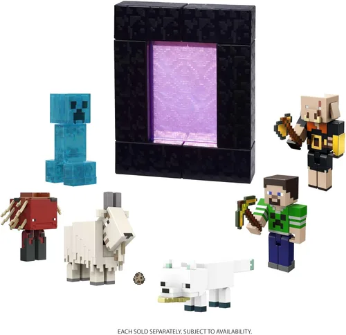 Miniatura 10 de Minecraft Creeper Figura de acción, 3.25 pulgadas, con 1 pieza de construcción y 1 accesorio, juguete de construcción inspirado en los videojuegos