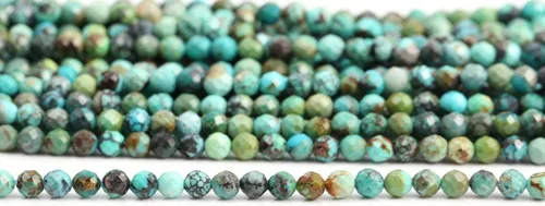 Miniatura 7 de Cuentas de pavo africano, cuentas redondas facetadas naturales de piedras preciosas auténticas, para hacer bricolaje, cuentas sueltas, 2 hebras por
