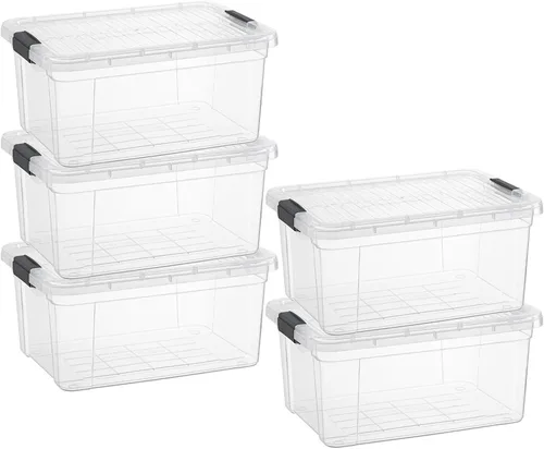 Miniatura 57 de Superio Cajas de almacenamiento transparentes con tapas, contenedores de plástico de 2.5 cuartos de galón para organizar, cajas apilables, sin BPA
