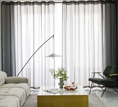 Miniatura 88 de PI - Cortinas traslúcidas con paneles pequeños, cortina transparente para ventana de cocina, mirador, 2 paneles