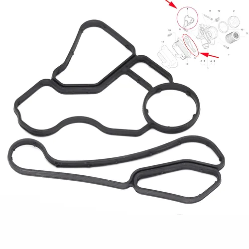 Miniatura 5 de 11427525335 para BMW E90 E92 328I 3.0L Junta de enfriador de aceite 11427537293 Junta de carcasa de filtro de aceite X3 X4 X5 Z4 128i 323i 328xi