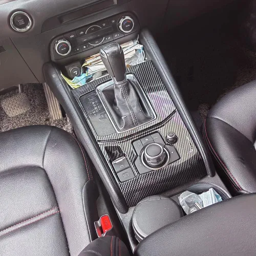 Miniatura 3 de AOKIO Cubierta de Panel Trim de Palanca de Cambios de Consola Central Interior para Accesorios Mazda CX5 CX-5 2017 2018 2019 2020 2021 2022 2023