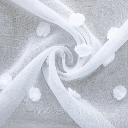 Miniatura 7 de KOUFALL Pom Pom Cortinas transparentes de puntos
