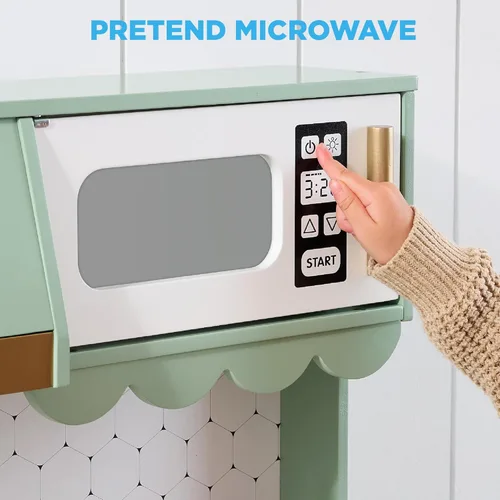Miniatura 5 de Best Choice Products - Set de cocina de madera de juguete, estación de trabajo de simulación para niños con almacenamiento, borde festoneado, 5