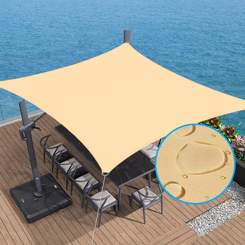 Miniatura 9 de Toldo impermeable de 10 x 10 pies, rectangular, con bloqueo UV, refugio para patio al aire libre, patio, césped, jardín, cochera Beige