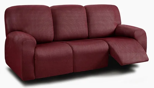 Miniatura 52 de ULTICOR Fundas para Sofá Reclinable de 8 Piezas, Fundas Elásticas de Hilo Teñido para Sofá Reclinable de 3 Cojines, Fundas Deslizables para Sofá