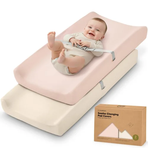 Miniatura 46 de Paquete de 2 fundas orgánicas para cambiador para niña, niño, neutro - 100% algodón, funda para almohadilla de mesa cambiadora, sábanas suaves