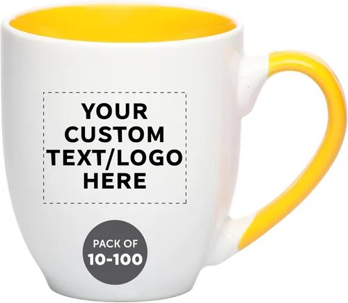 Miniatura 4 de Juego de 1 tazas de café grandes estilo bistro personalizadas de 16 onzas, paquete personalizado a granel, perfectas para café, té, expreso, cacao
