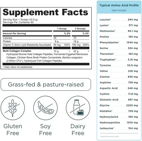 Miniatura 2 de Ancient Nutrition Proteína de suero en polvo alimentada con hierba, grano de vainilla, 35 porciones + polvo de péptidos de proteína de colágeno