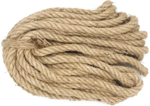 Miniatura 50 de Cuerda de yute IMROPE de 3/4 pulg, 100 pies, cuerda natural trenzada de 4 hebras para manualidades, jardín, decoración del hogar, hamaca Yute natural