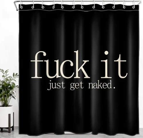 Miniatura 17 de LB Fuck It Get Naked - Cortina de ducha pequeña de 48 x 68 pulgadas, forro de cortina de ducha en blanco y negro, cortina de ducha estrecha