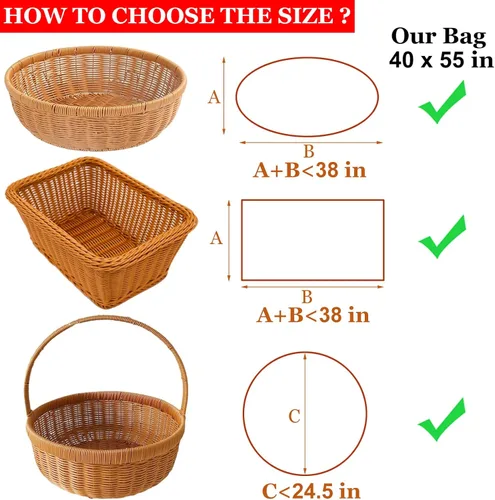 Miniatura 7 de SYOGUA Bolsas de celofán transparente extra grandes, paquete de 5 bolsas de regalo transparentes de 40 x 55 pulgadas, bolsas de plástico enormes