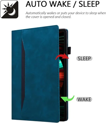 Miniatura 2 de Dteck Funda inteligente de cuero para Samsung Galaxy Tab S8 Ultra de 14.6 pulgadas 2022, azul con bolsillo frontal, soporte de múltiples ángulos