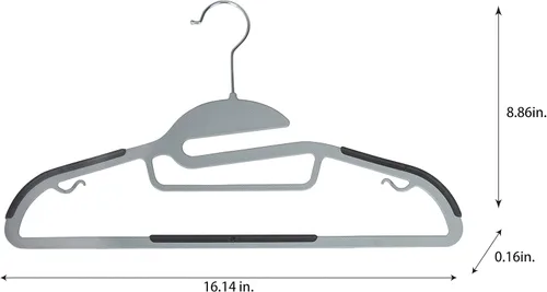 Miniatura 6 de Simplify Paquete de 8 ganchos definitivos Protector de collar en forma de S Ultrafino Antideslizante Barra de accesorios Cinturones Gris