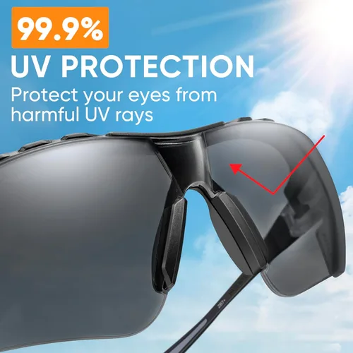 Miniatura 3 de TICONN Gafas de seguridad antivaho para hombres y mujeres, gafas protectoras ANSI Z87.1 a prueba de rayones con brazos ajustables y protección UV