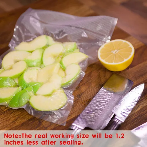 Miniatura 5 de Bolsas de sellado al vacío de 11" x 16" HUISPARK, diseño precortado resistente de grado comercial, bolsa sellable para alimentos apta para sellado