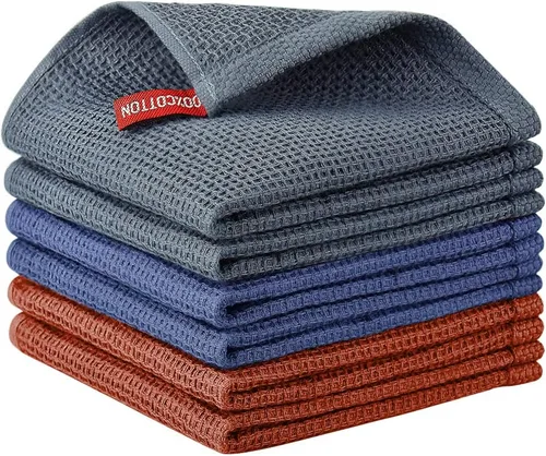 Miniatura 51 de Nialnant - Toalla de cocina 100% algodón, tejido gofre, suave, absorbente y de secado rápido, toallas para secar platos, trapos de limpieza - Multi