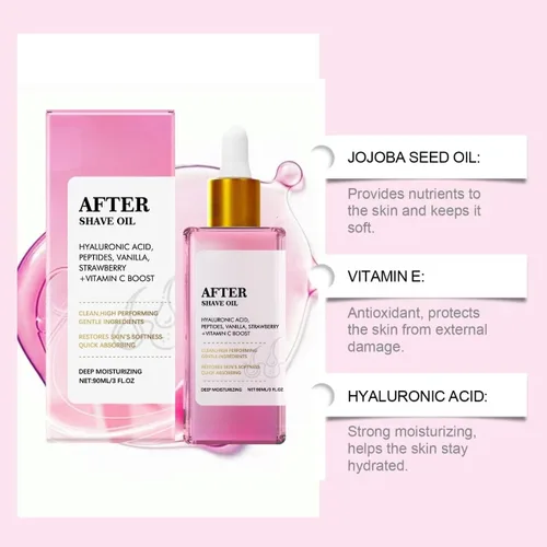 Miniatura 3 de Aceite para después del afeitado y vainilla de fresa para mujeres, aceite suave para después del afeitado, aceite para después del afeitado, suero