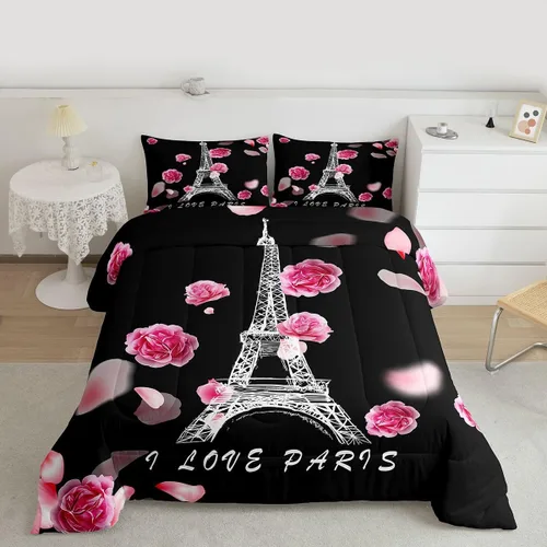 Miniatura 83 de Erosebridal Juego de ropa de cama de princesa de ballet, tamaño Queen, juego de edredón de 3 piezas para niñas bailarinas de ballet, lindo juego