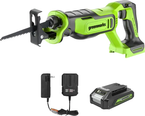 Miniatura 14 de Greenworks Sierra recíproca inalámbrica sin escobillas de 24 V (1-1/8") (2,700 SPM), solo herramienta