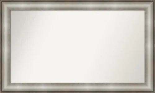 Miniatura 112 de Amanti Art Espejo de baño plateado para sobre fregadero, 28 x 47 pulgadas, espejo rectangular de plata imperial, marco de madera tradicional de gran