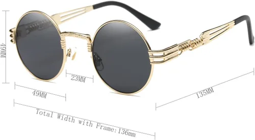 Miniatura 71 de Dollger Gafas de sol redondas Steampunk con marco de metal