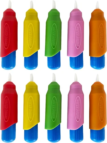 10 Pinceles de Agua Multicolor, Juego de Pinceles para Pintar con Agua, Bolígrafos de Repuesto Water Doodle Wow de Kanga Toys para Libros de Dibujo