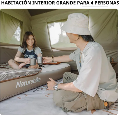 Miniatura 7 de Naturehike Village Tienda de Campaña Instantánea, Tienda de Campaña para 4 Personas y 8 Personas con Toldo Completo, Tiendas de Campaña Impermeables