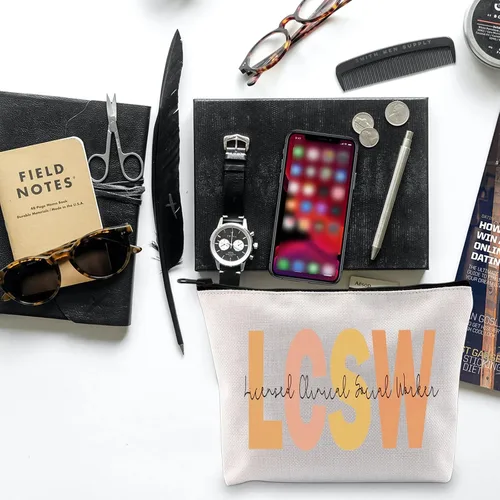 Miniatura 4 de BLUPARK Trabajador Social Regalo Trabajador Social LMSW LISW LCSW Bolsa de Maquillaje Trabajador Social Regalo de Graduación Trabajo Social Regalo