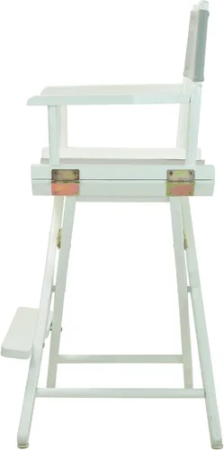 Miniatura 6 de Casual Home - Silla de director de 24 in, marco blanco, lona gris, altura de mostrador