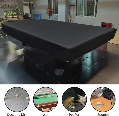 Miniatura 5 de Cubierta de mesa de billar de 8 pies, cubierta impermeable y resistente a desgarros para mesa de billar con bolsa de almacenamiento, para interiores