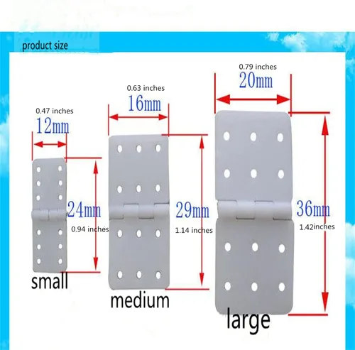 Miniatura 6 de skrnrhrery Bisagras de nailon, 3 tamaños disponibles, adecuadas para modelos de avión a control remoto, piezas de avión de ala fija, modelo de avión