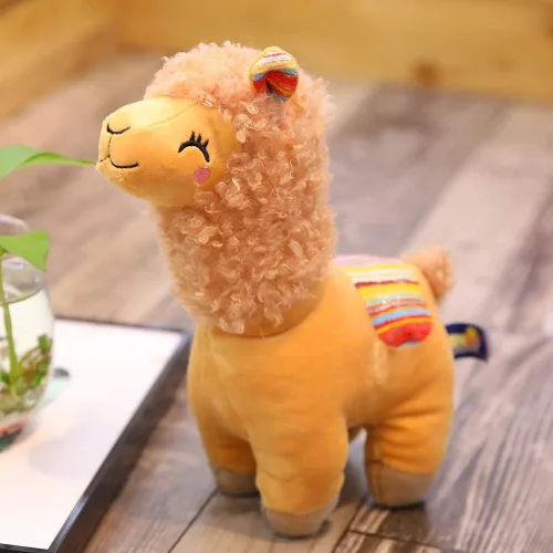 Miniatura 2 de Peluche de alpaca, lindos juguetes de peluche de alpaca, peluches esponjosos, regalo de peluche de llama para niños y amantes en Navidad, Marrón