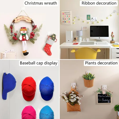 Miniatura 4 de Taozun Ganchos adhesivos para toallas, ganchos transparentes, ganchos de plástico resistentes para baño, cocina, para pegar en la pared