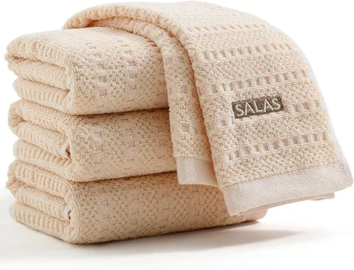 Miniatura 13 de SALAS Toallas de cocina para cocina, toallas de mano de algodón a granel, paños de cocina a cuadros de 390 GMS para secar platos con lazo para retro