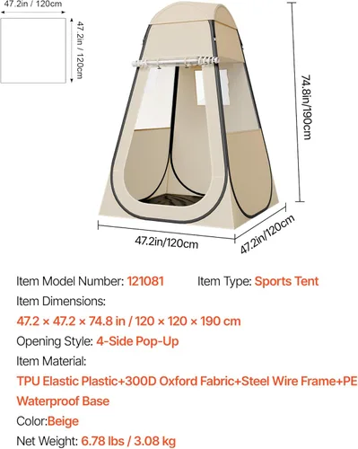 Miniatura 7 de VEVOR Pop up Sports Tent, 8 Sizes Optional Clear Bubble Tent for 1-6 Person, Waterproof Outdoor Pod with Floor Mat & Top Cover, Garden Igloo Dome