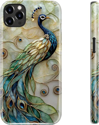 Miniatura 120 de LUHOURI Funda para iPhone 12 Mini, compatible con carga inalámbrica, doble capa, interior de silicona suave + carcasa exterior dura, bonito diseño
